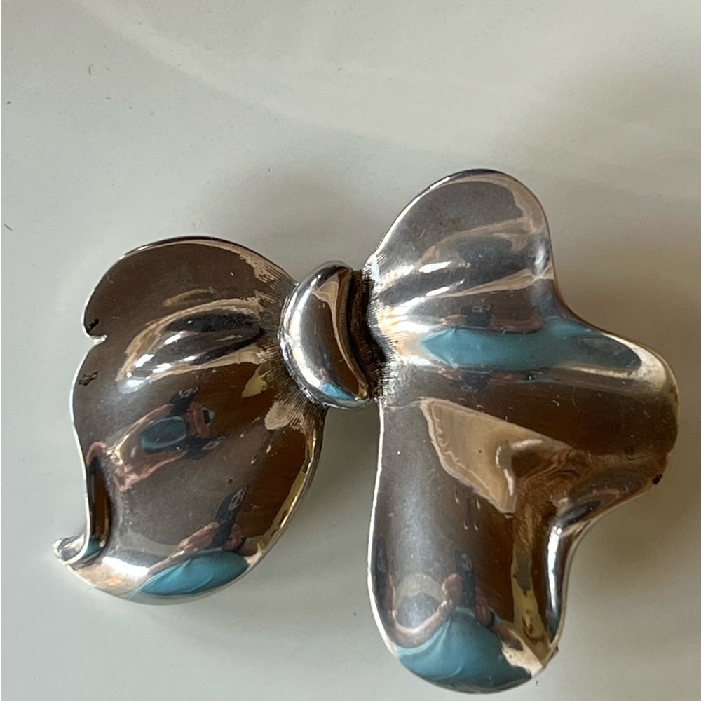 Vintage Silver Bow Brooch